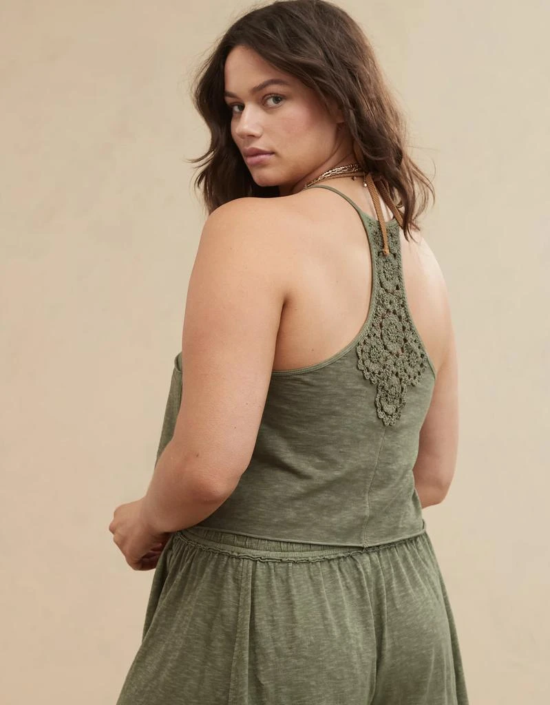 Aerie Aerie Summer House Crochet Back Cropped Tank Top 2