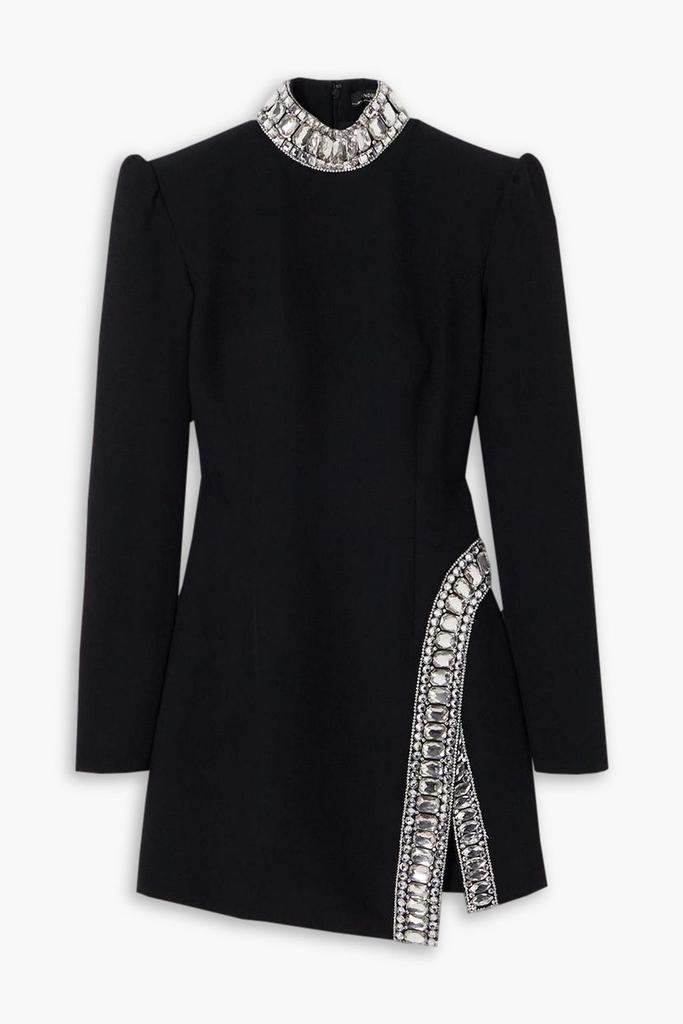 Andrew Gn Crystal-embellished crepe turtleneck mini dress