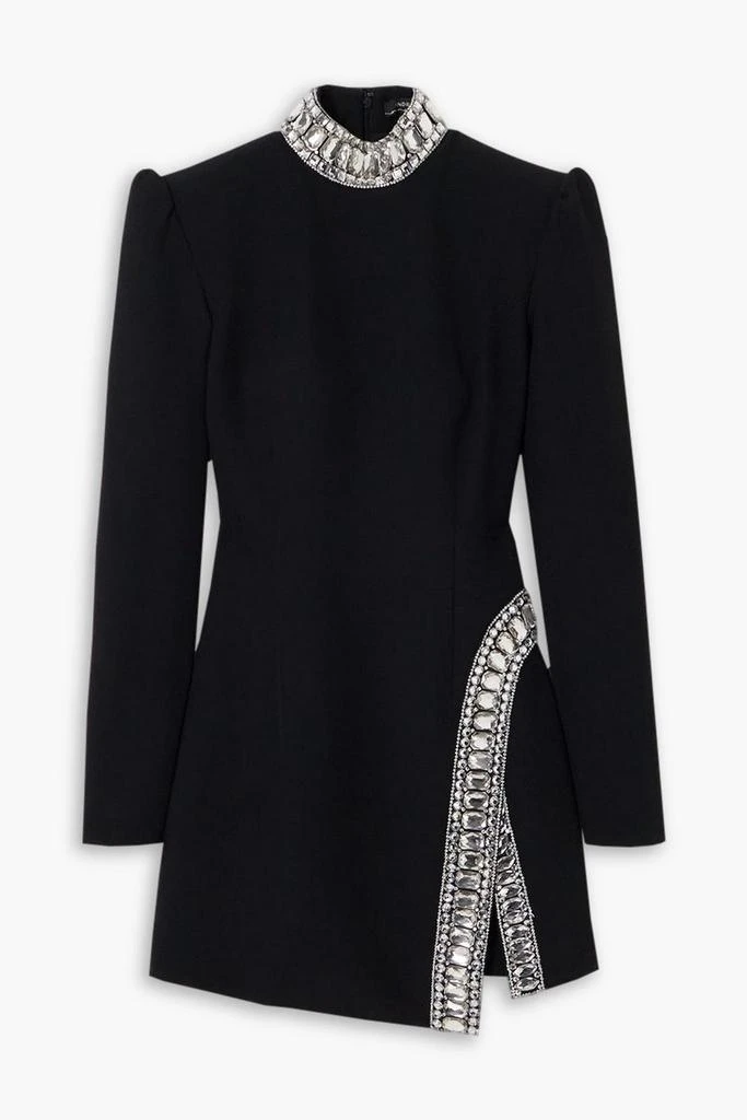 Andrew Gn Crystal-embellished crepe turtleneck mini dress 1
