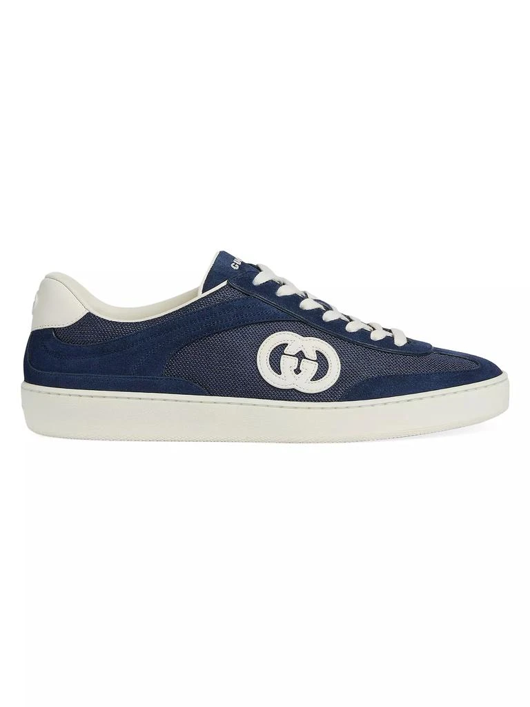 Gucci G74 Logo Suede Low-Top Sneakers 1