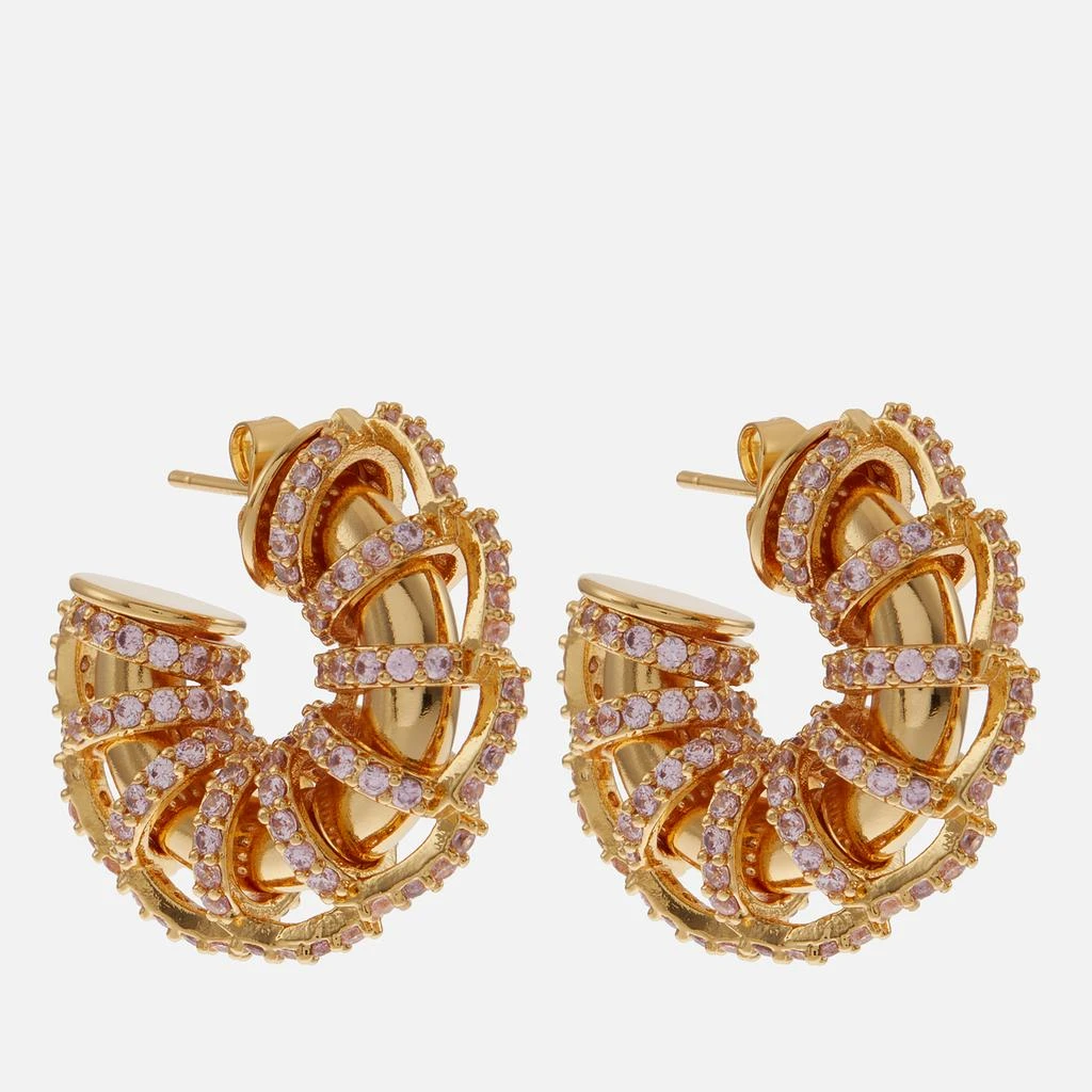 Crystal Haze Caterpillar Gold-Plated Hoop Earrings 1