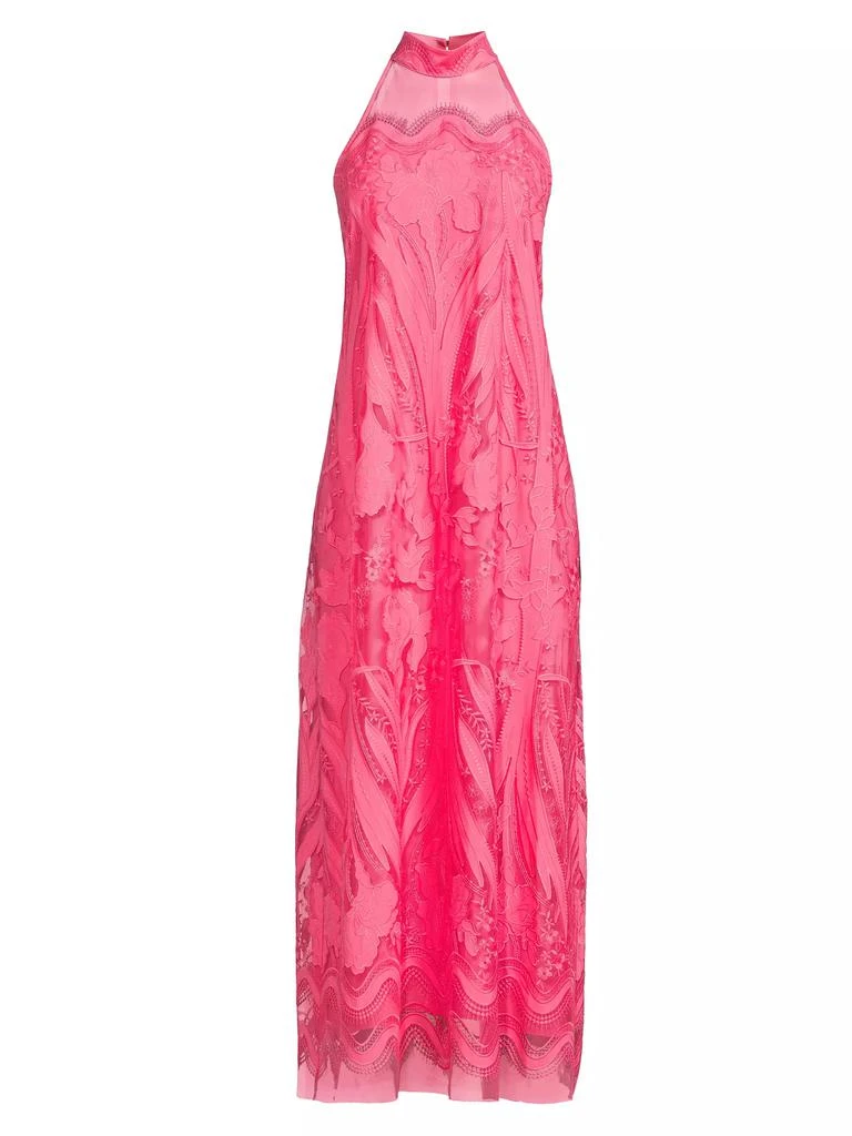 UNGARO Camila Mesh Lace Halter Maxi Dress 1
