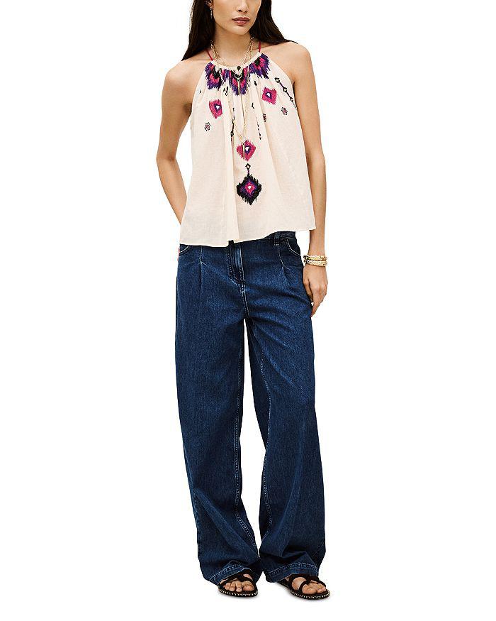 ba&sh Pela Embroidered Top
