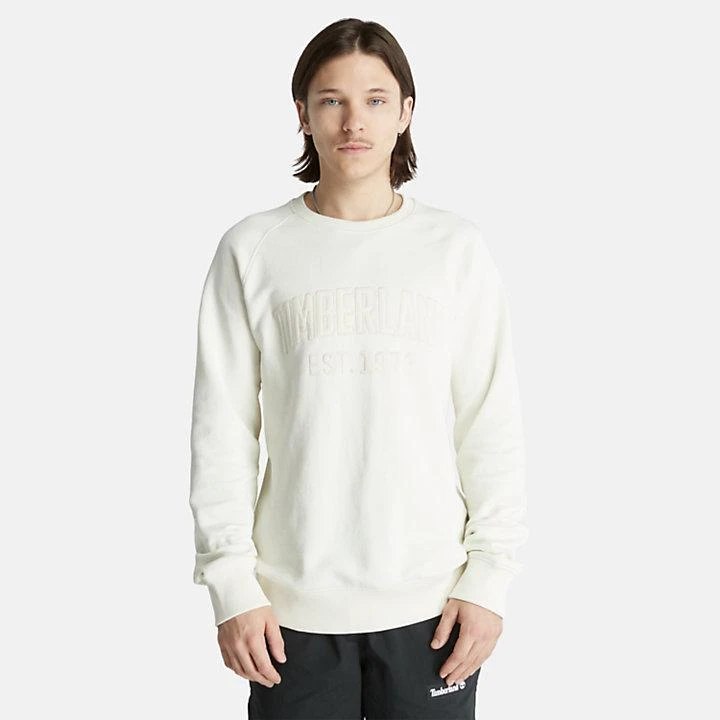 Timberland Modern Wash Logo Sweatshirt for Men in White 4