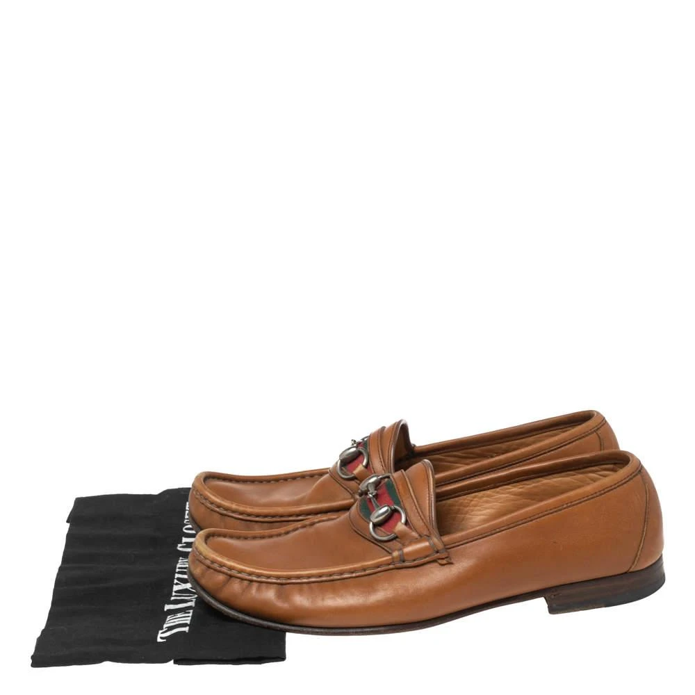 Gucci Gucci Brown Leather Web Horsebit Loafers Size 41.5 9