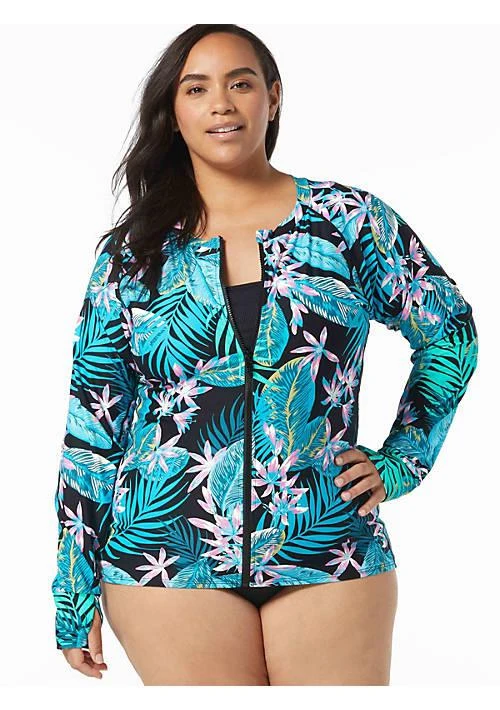 Beach House House Beach House Sport Plus Size Ava Zip Front Rash Guard 1