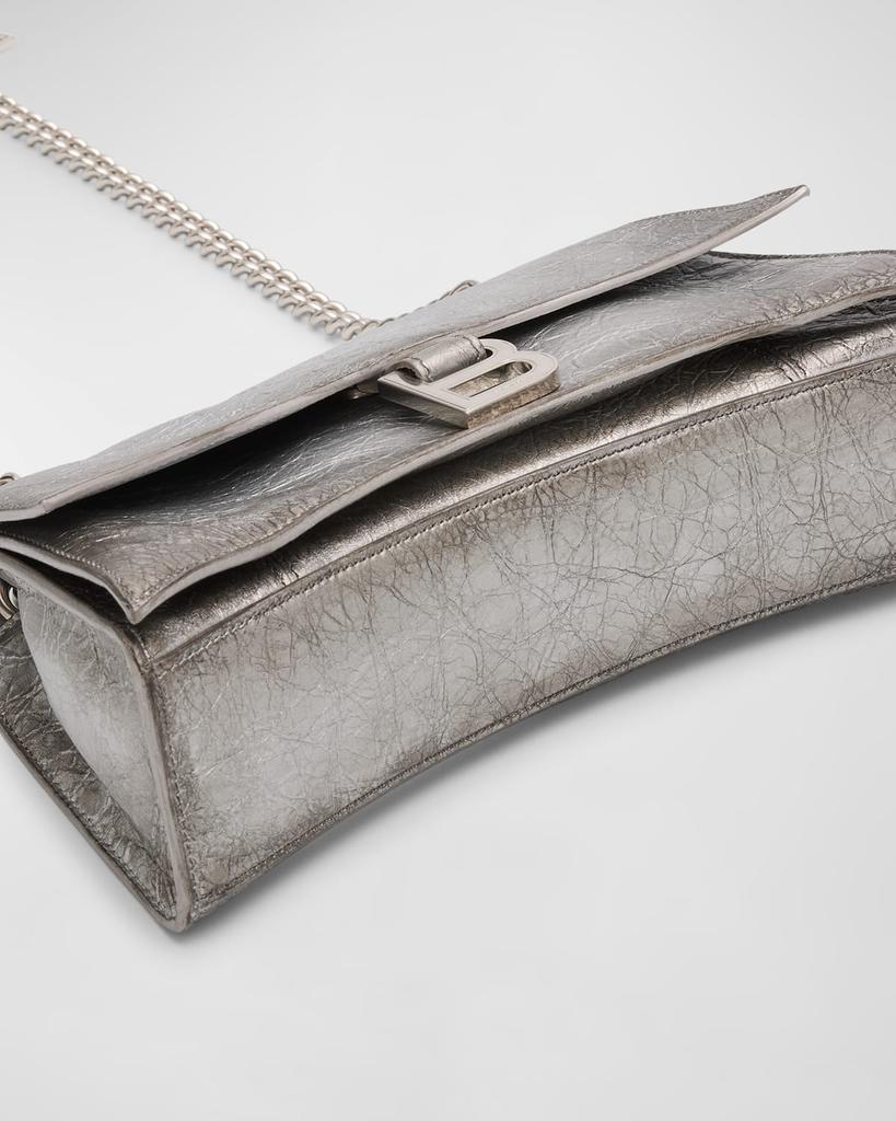 Balenciaga Crush Small Charms Metallic Leather Shoulder Bag