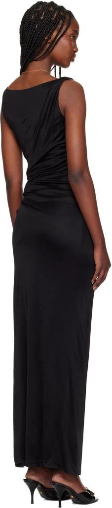 Versace Black Safety Pin Gathered Maxi Dress 3