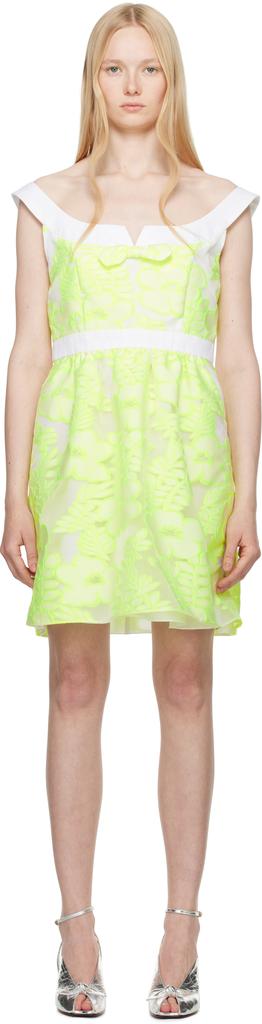 Anna Sui White & Yellow Sweet Bow Minidress
