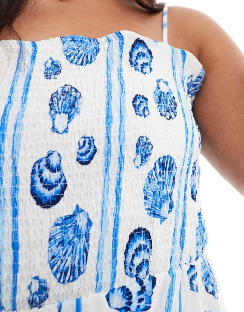 Shop Vero Moda Curve cami midi dress in blue seashell print on Sale at  BeyondStyle  Get 60% Off Vero Moda Curve cami midi dress in blue seashell  print with Limited-Time Flash