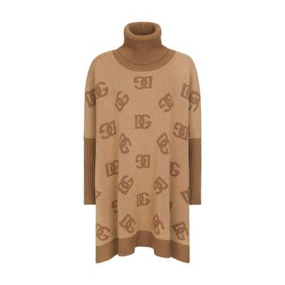 Dolce & Gabbana Short wool turtle-neck poncho