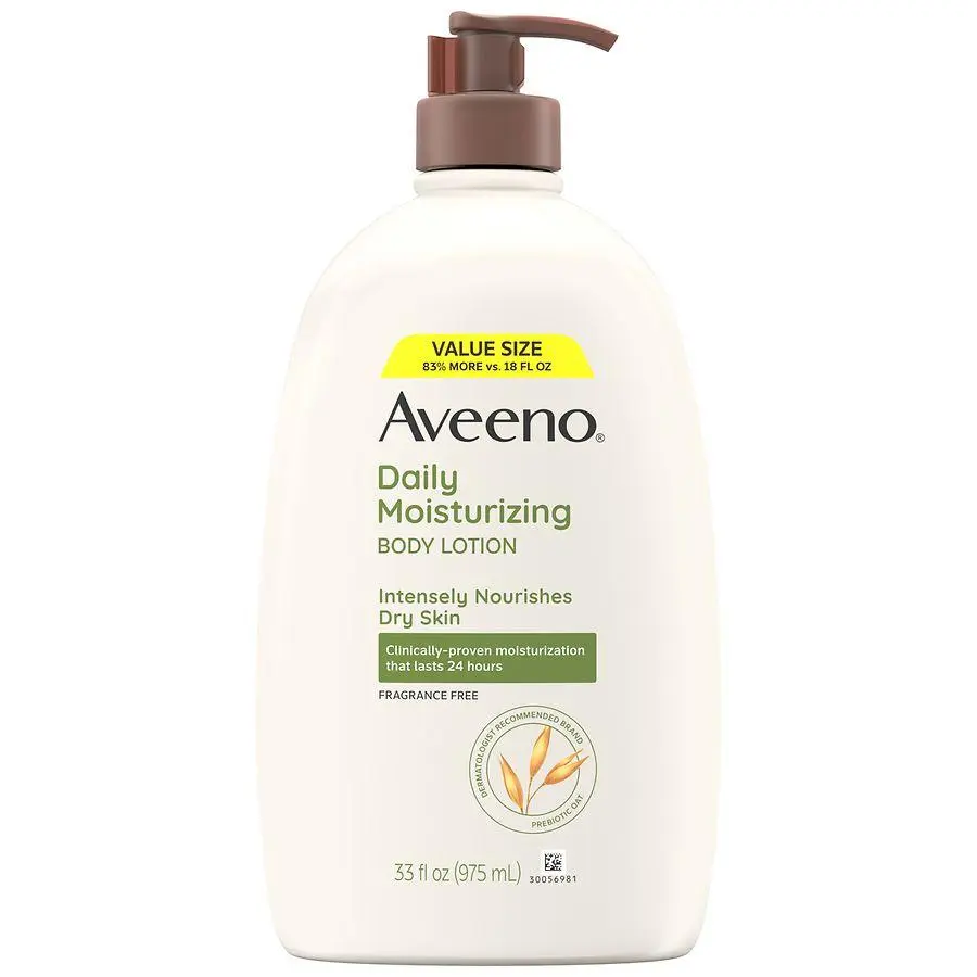 Aveeno Daily Moisturizing Body Lotion with Soothing Prebiotic Oat Fragrance-Free