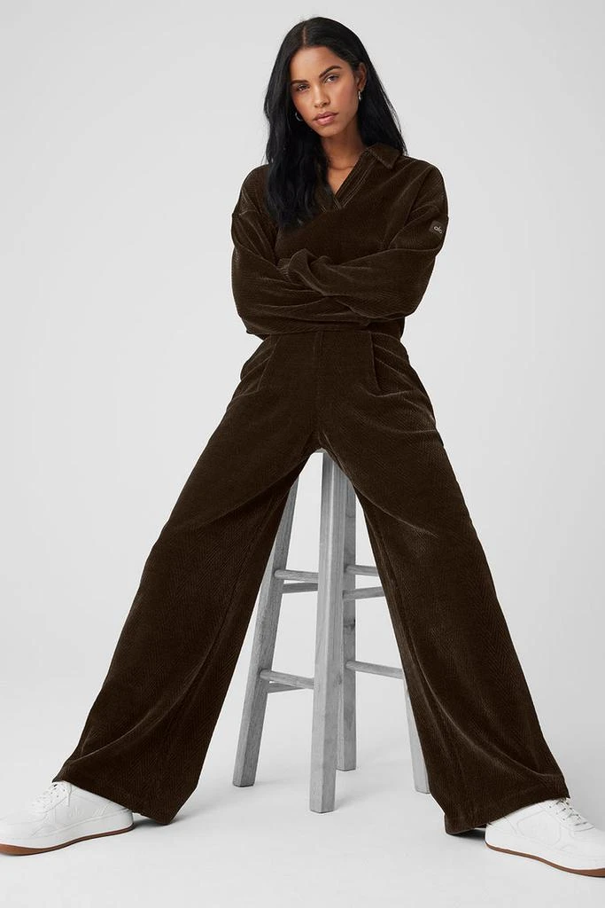 Alo High-Waist Cozy Day Wide Leg Pant - Espresso 7