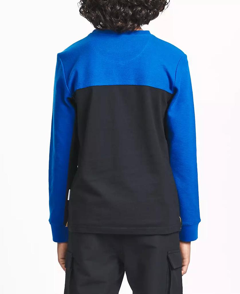 Sovereign Code Big Boys Textured Color Blocked Long Sleeve Tee