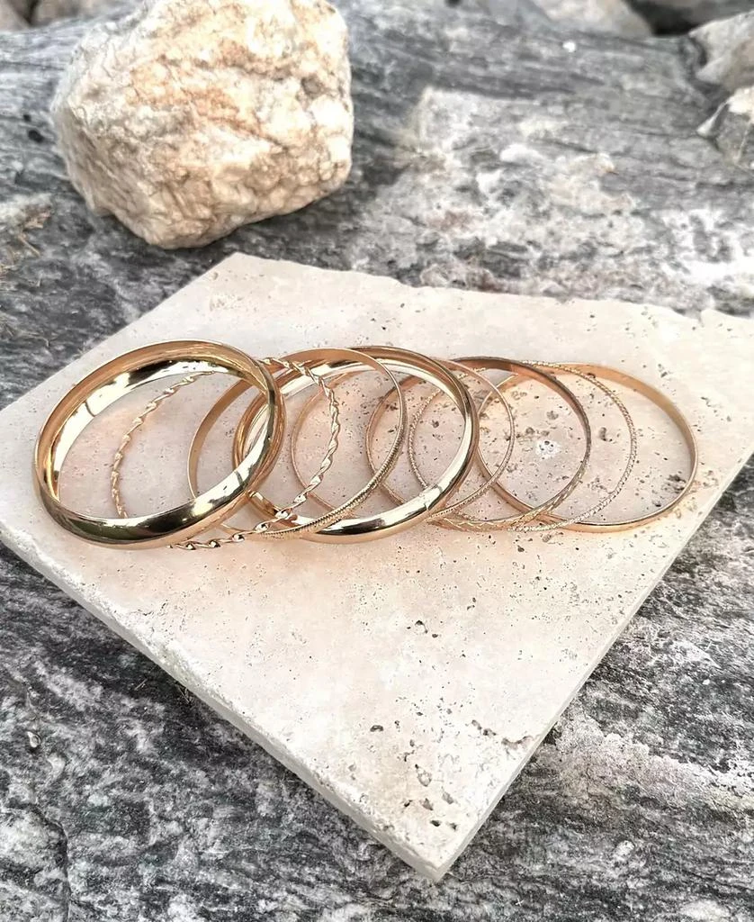 ADORNIA Gold 8-Bangle Set 2