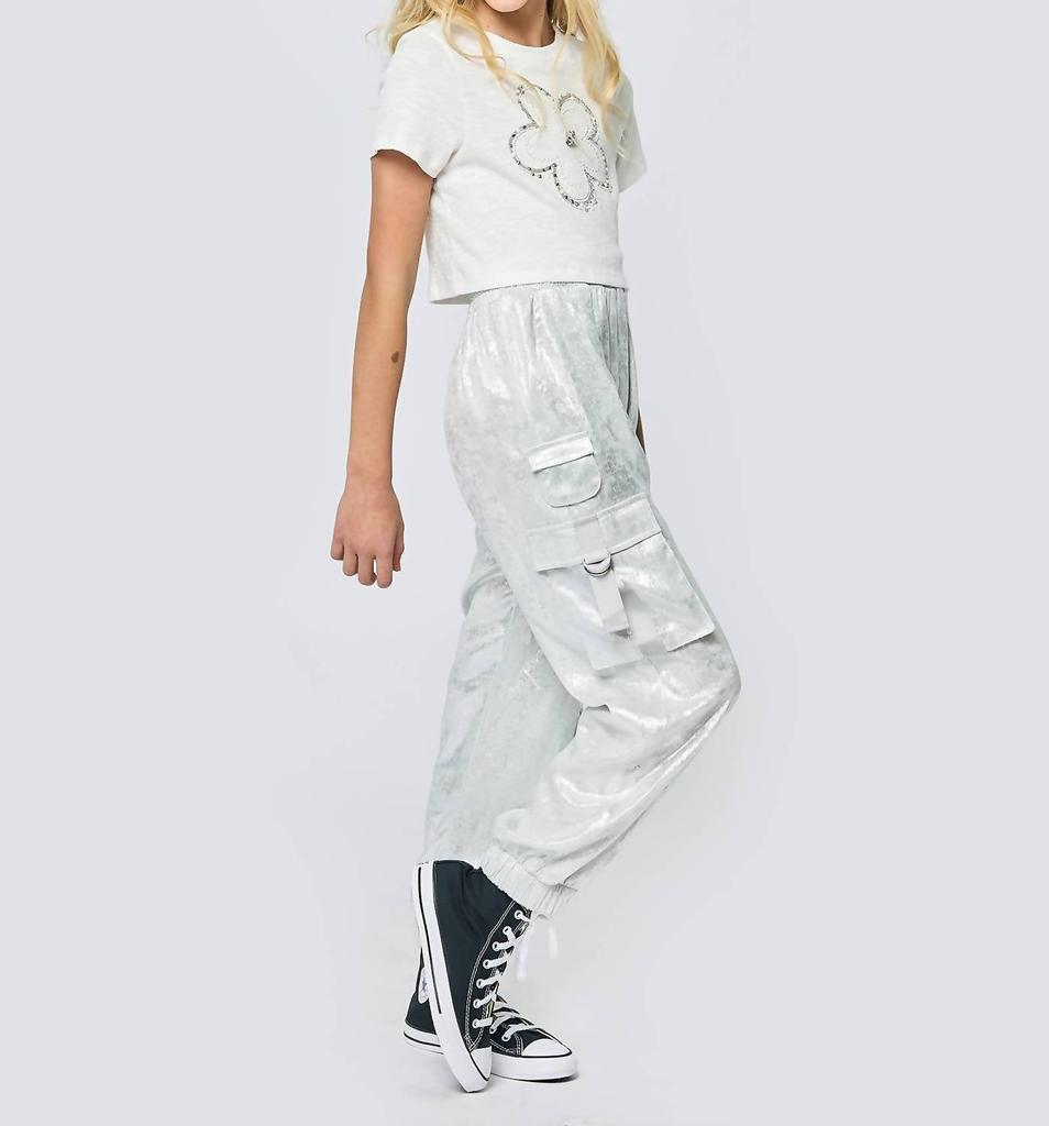 Hannah Banana Hannah Banana - GIRL'S METALLIC CARGO POCKET JOGGER PANTS