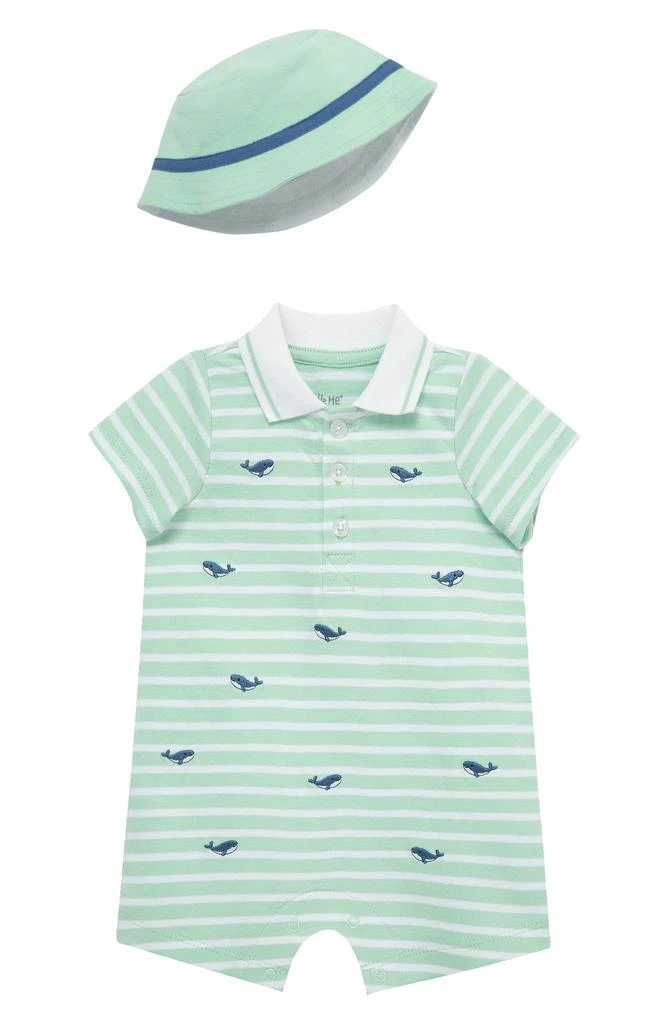 Little Me Whales Romper & Hat Set 1
