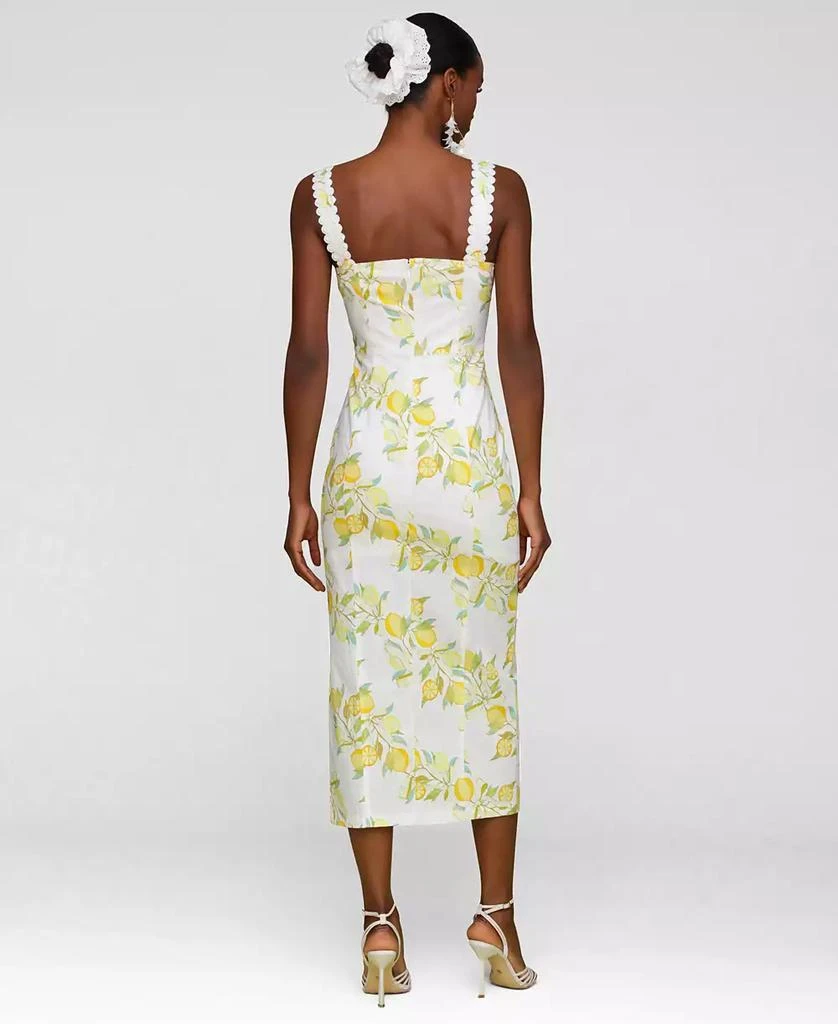Avec Les Filles Women's Lemon-Print Bodycon Midi Dress 5