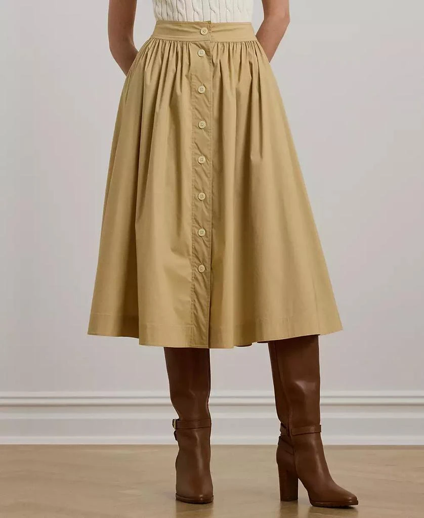 Ralph Lauren Women's Button-Front Cotton-Blend Skirt 3