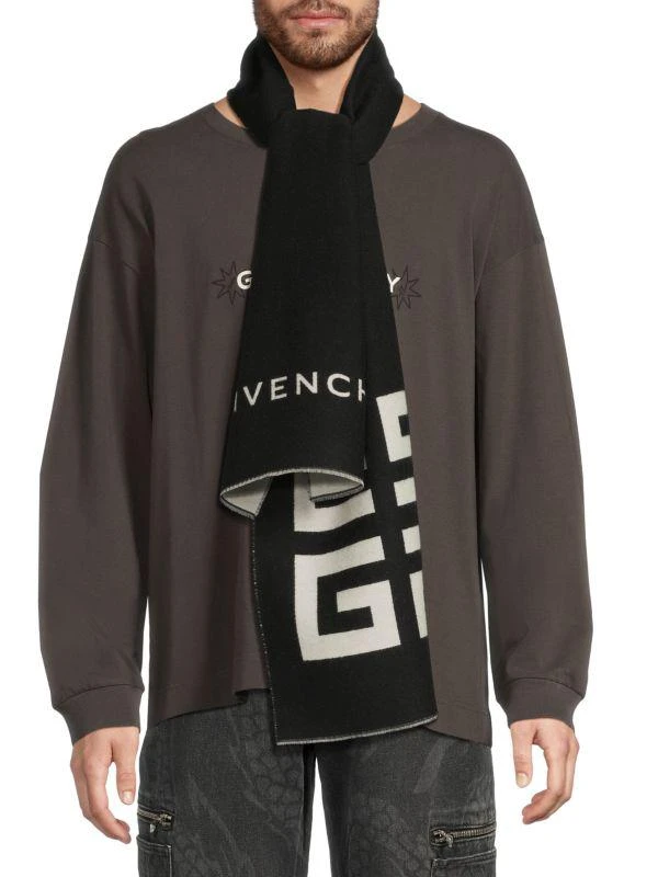 Givenchy Logo Virgin Wool-Silk Scarf 2