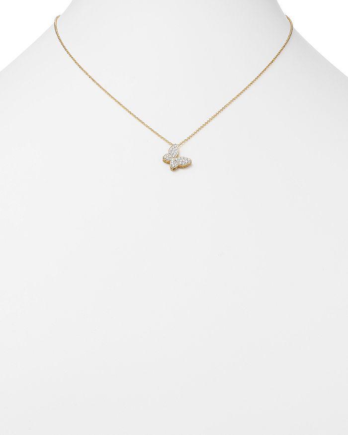 Roberto Coin 18K Yellow Gold Tiny Treasures Princess Diamond Butterfly Necklace, 18"