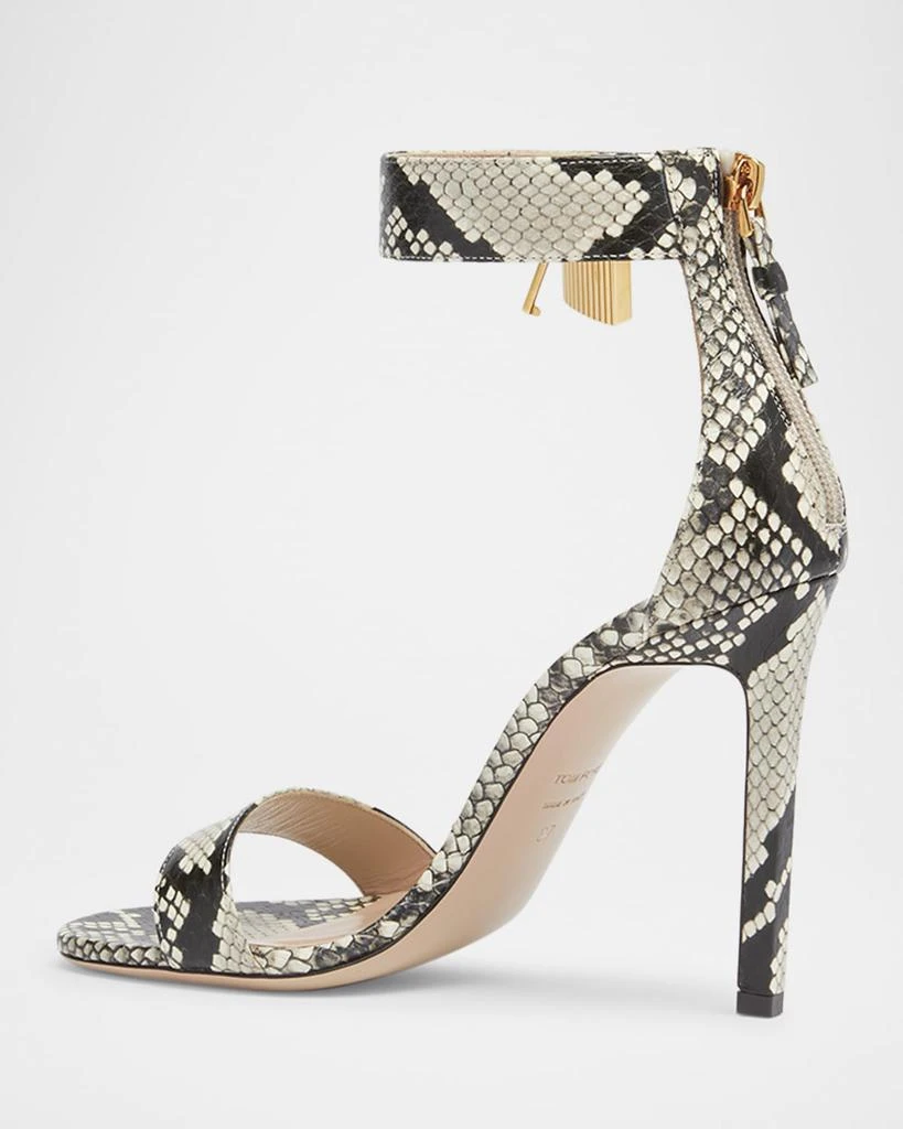Tom Ford Lock Python Embossed Ankle-Cuff Sandals 4