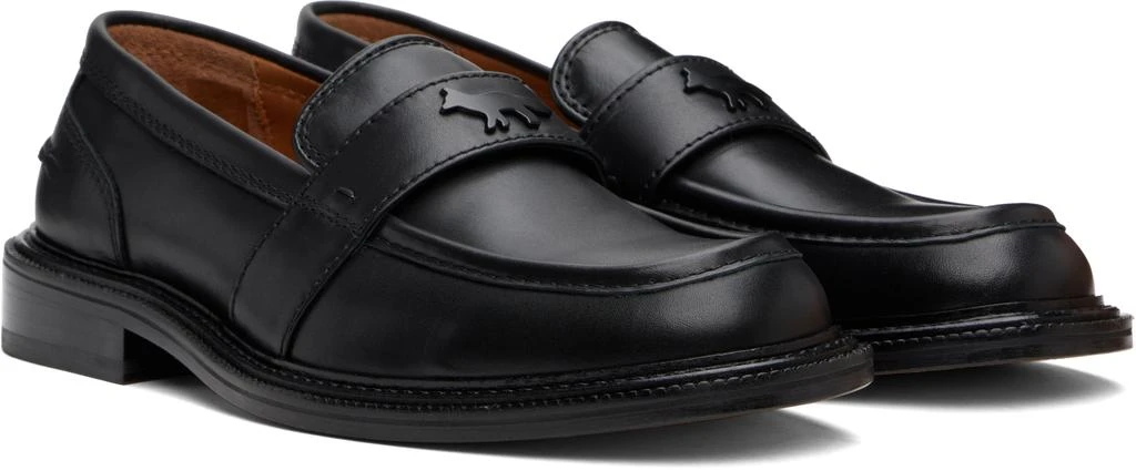 Maison Kitsune Black Leather Loafers 4