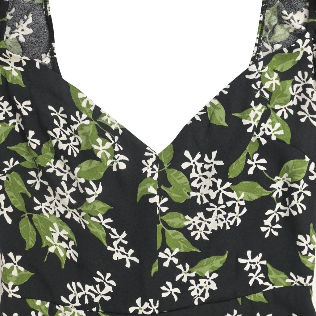 Reformation Baxley Floral Print Midi Dress in Black and Green Viscose 5