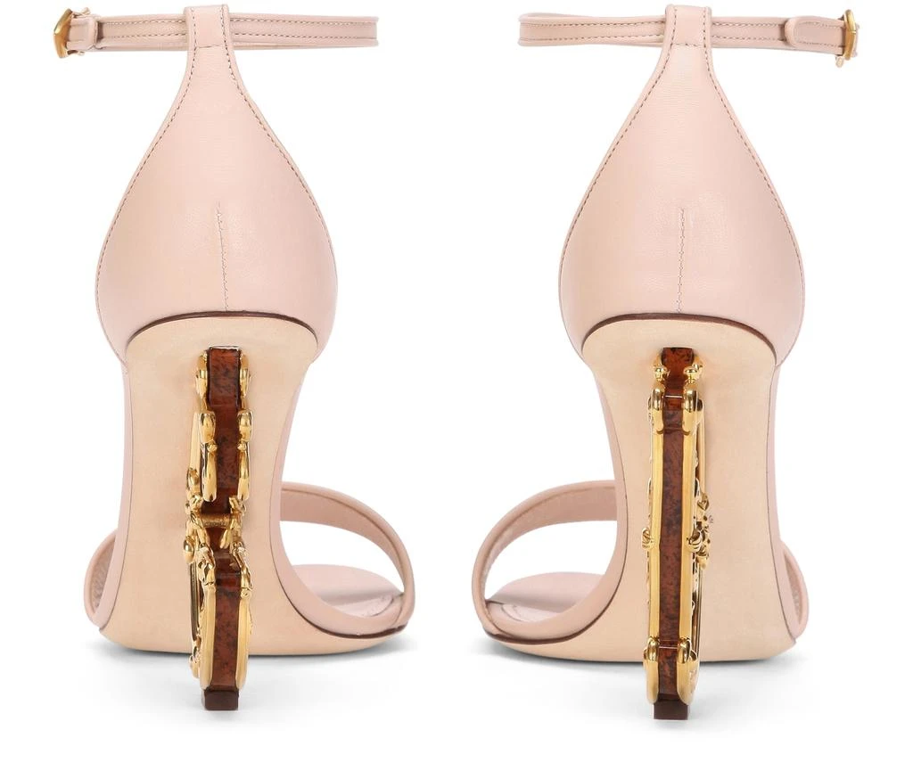 Dolce & Gabbana Nappa leather sandals with baroque D & G heel 4