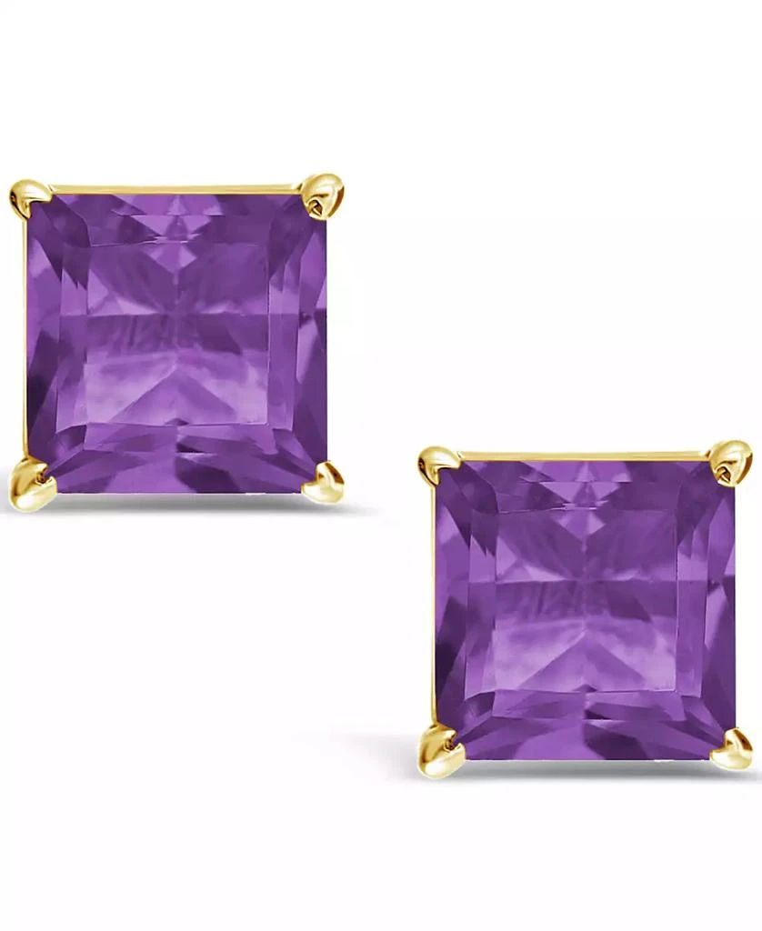 Macy's Princess-cut Gemstone Stud Earrings in 14K Yellow Gold 3