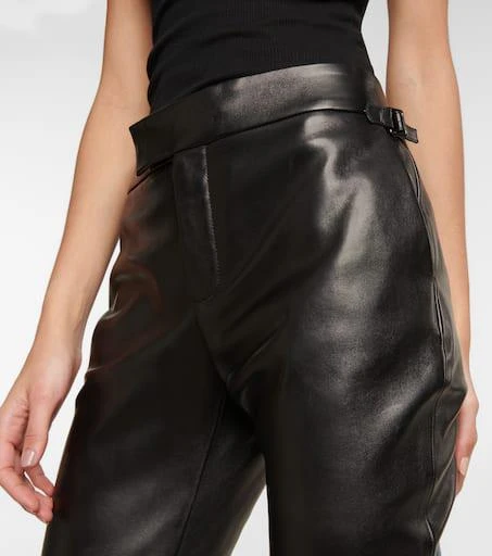 Tom Ford Mid-rise leather flared pants 4