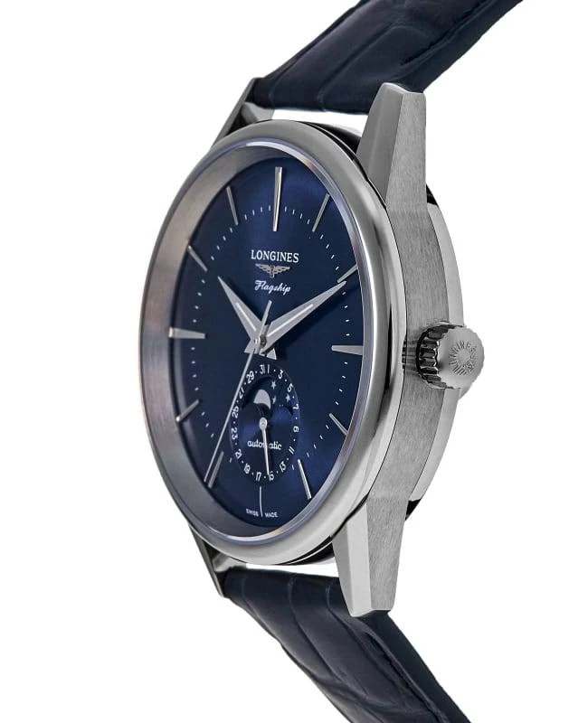 Longines Longines Flagship Heritage Moonphase Automatic Blue Dial Leather Strap Men's Watch L4.815.4.92.2 3