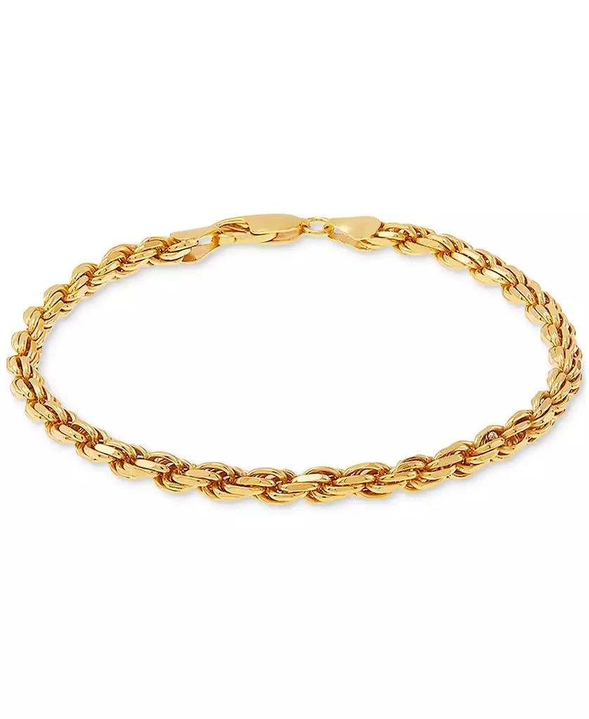 Macy
s Men
s Rope Link Bracelet (4mm) in 18k Gold-Plated Sterling Silver 3