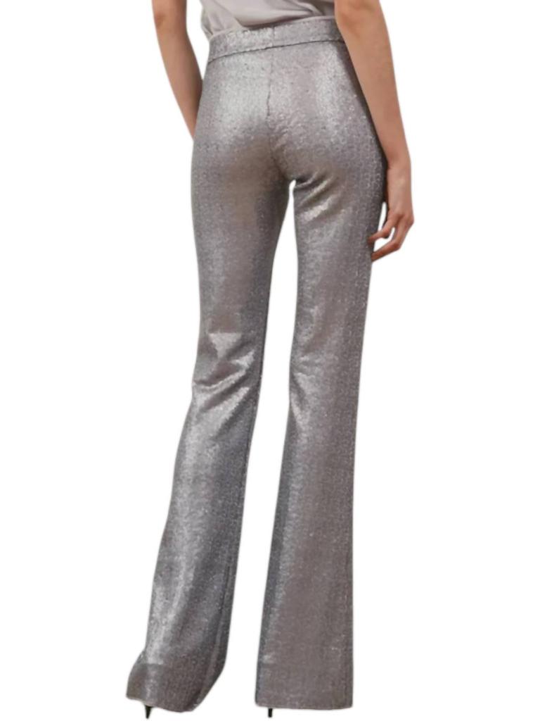 Avenue Montaigne Bellini Sequin Pants In Silver