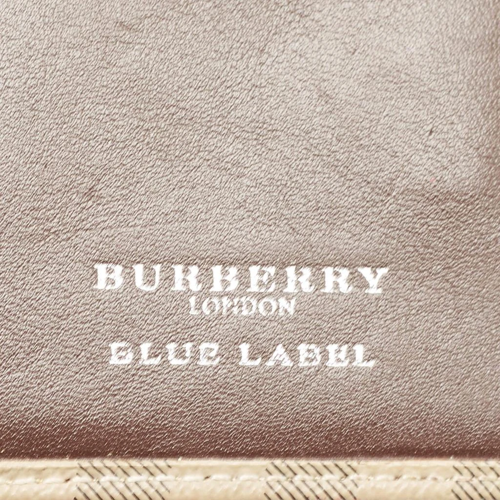 Burberry Burberry Brown/Beige Haymarket PVC and Leather Buckle Flap Continental Wallet 9