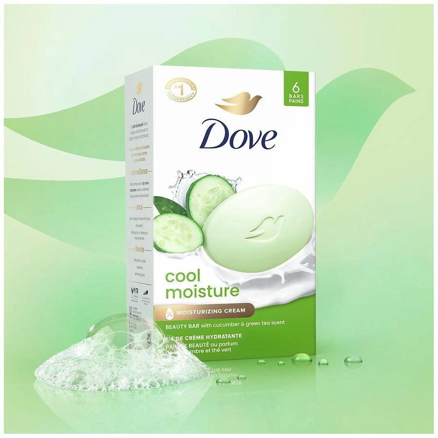 Dove Beauty Bar Soap Cool Moisture Cucumber and Green Tea 10