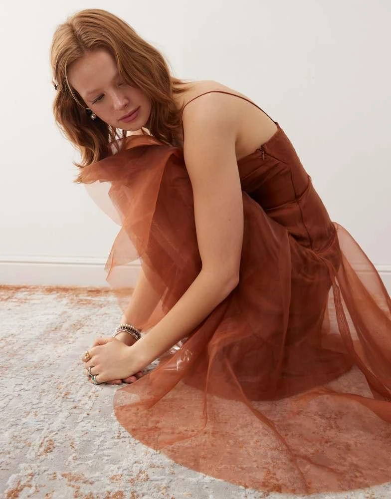 open lace back dress 1930s Silk Chiffon and Organza Gown - S main image 1