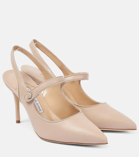 Manolo Blahnik Campari 90 suede slingback pumps 1