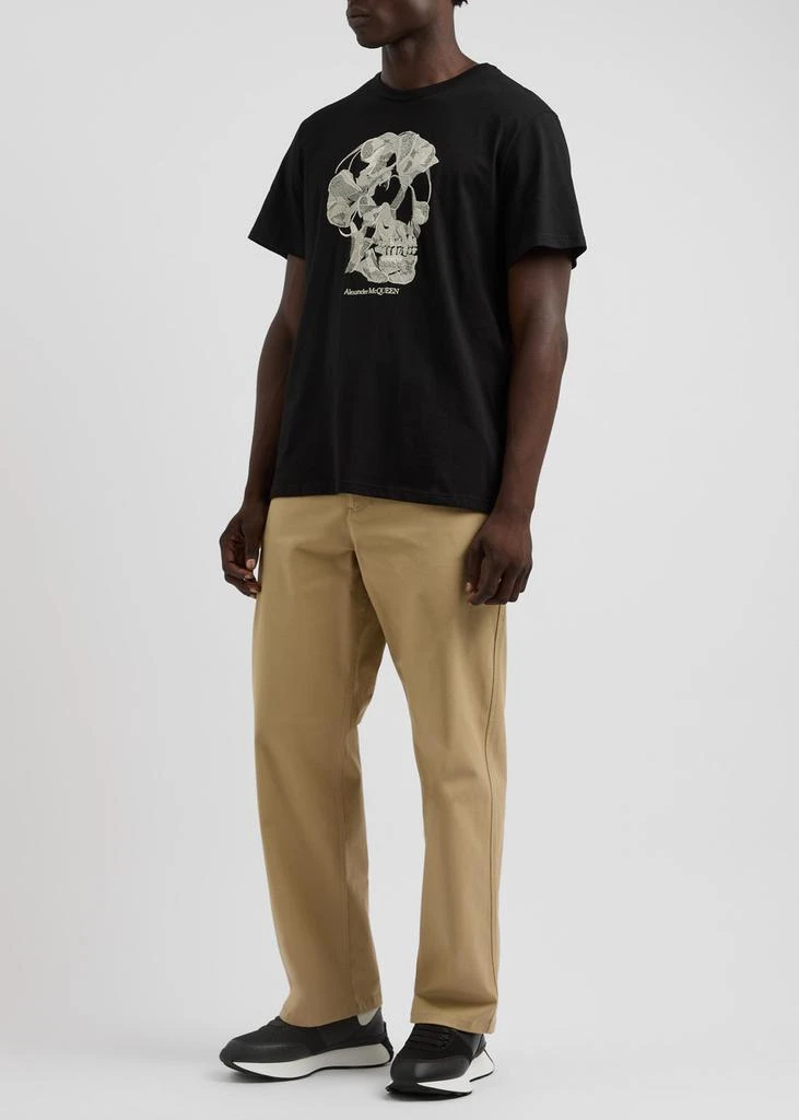 Alexander McQueen Skull-embroidered cotton T-shirt 4