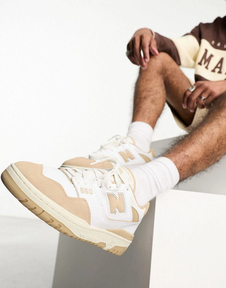 New Balance New Balance 550 trainers in white & tan 1