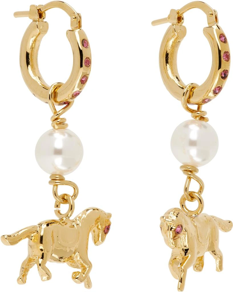 Marni Gold-Plated Horse Charm Earrings 2
