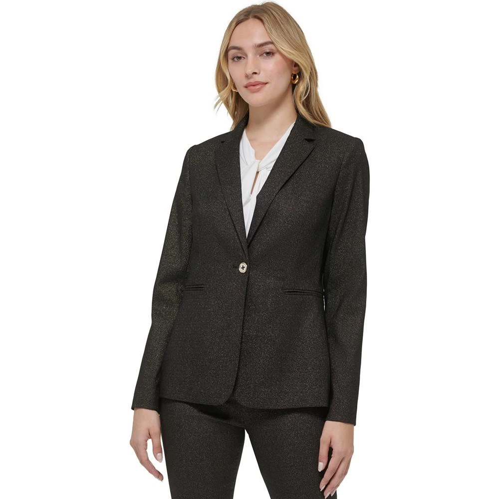 Tommy Hilfiger Women's One-Button Shimmer Blazer 1