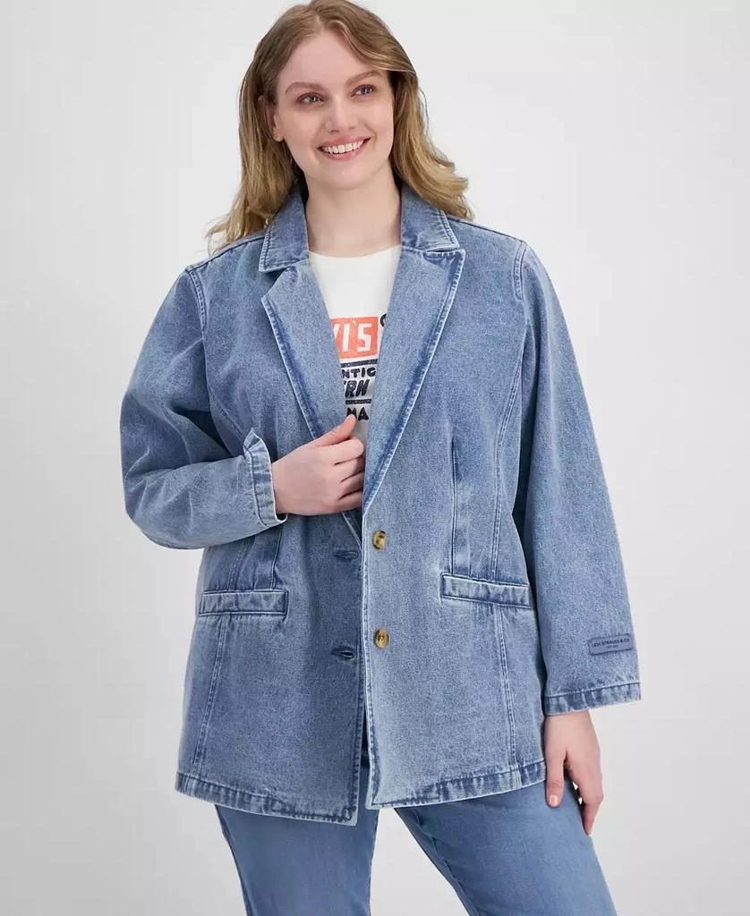 Levi's Plus Size Denim Long-Sleeve Blazer Jacket 1