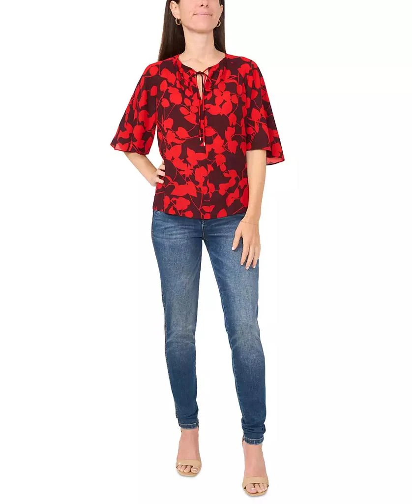 Sam & Jess Petite Tie-Neck Flutter-Sleeve Blouse 3