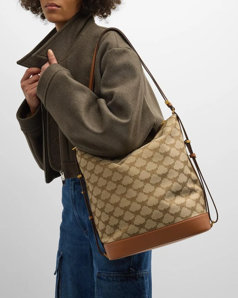 MCM Lauretos Monogram Hobo Bag 4