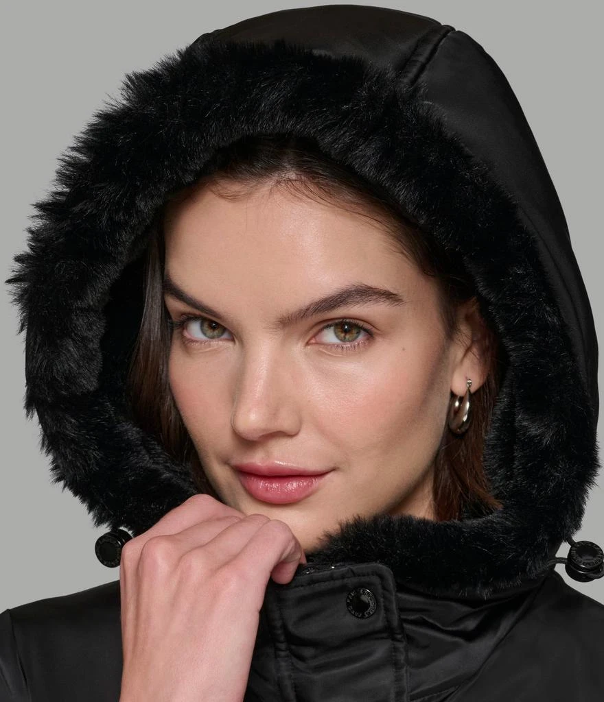 Karl Lagerfeld Paris PATCH FUR HOOD BOMBER JACKET 8