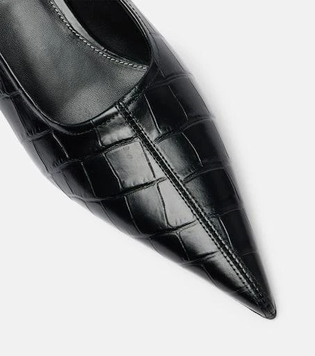 Totême Croc-effect leather wedges 5