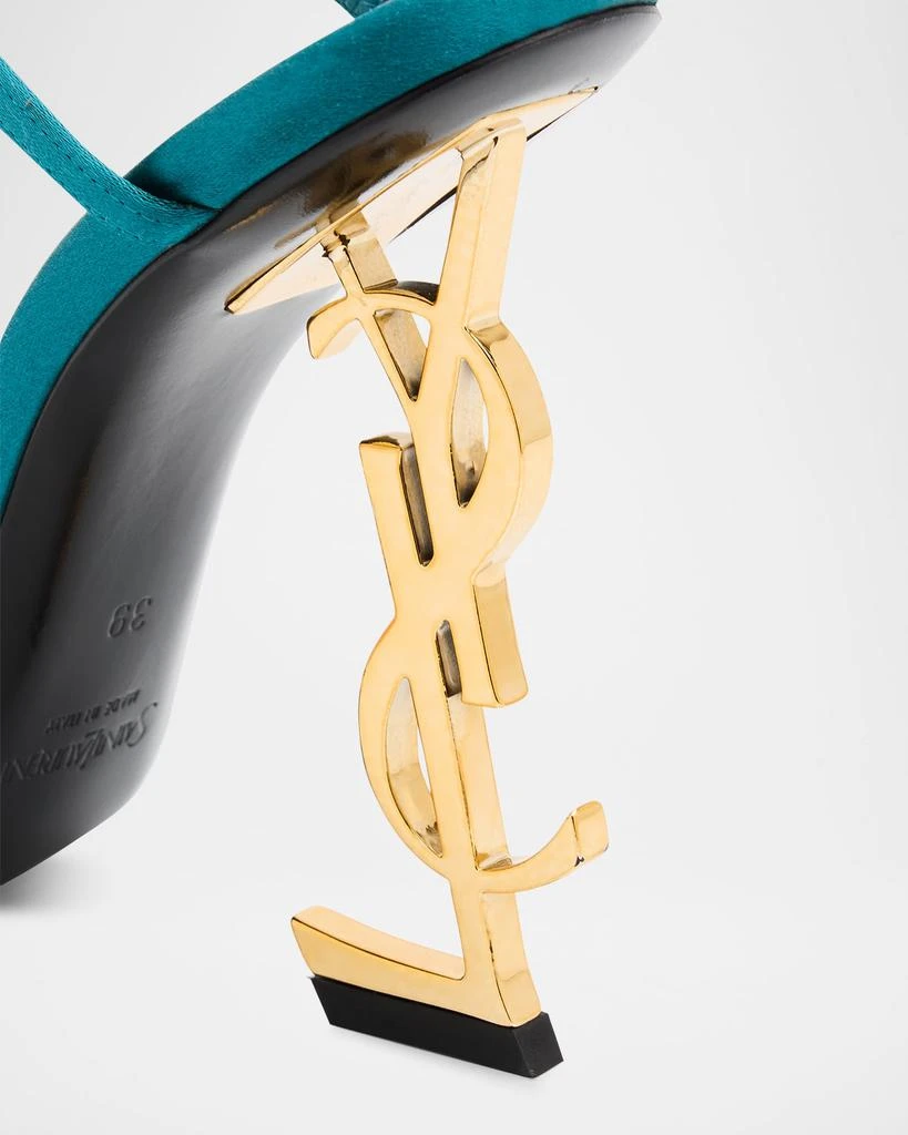Yves Saint Laurent Opyum YSL Logo-Heel Wrap-Ankle Sandals with Golden Hardware 6