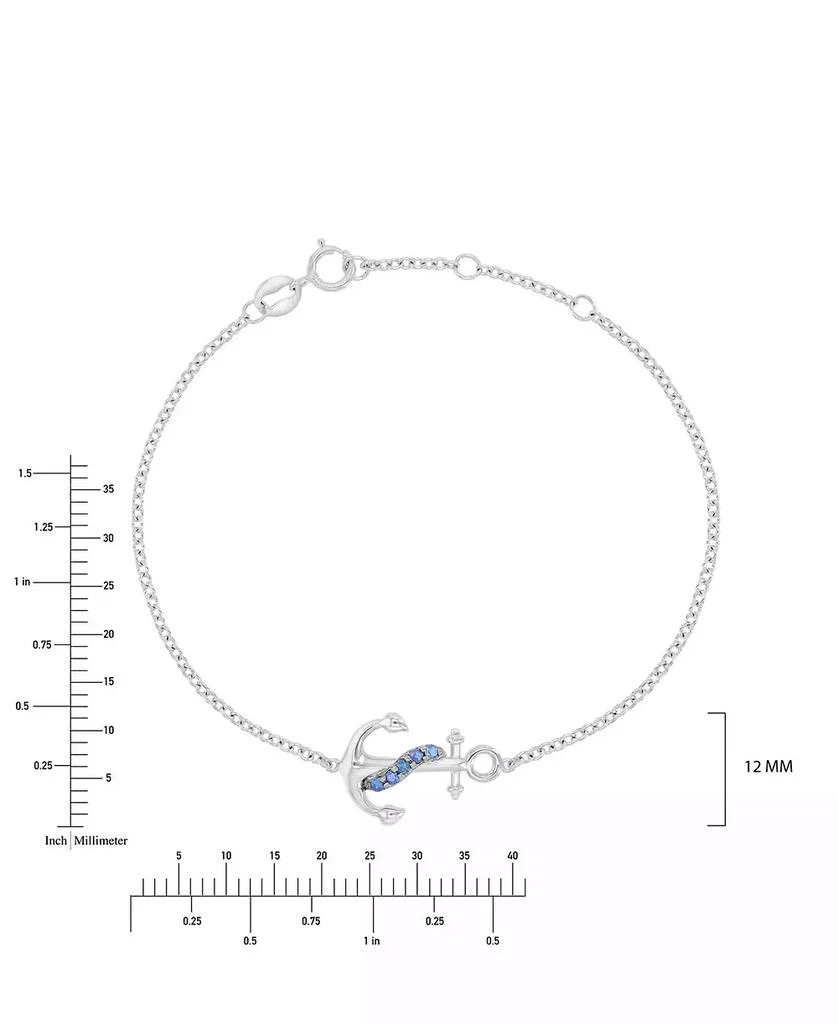Macy
s Created Blue Sapphire Anchor Bracelet in Rhodium Over Sterling Silver 5