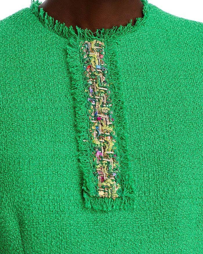 Teri Jon Boucle Multicolor Yarn Trim Raw Edge Finish Dress 2